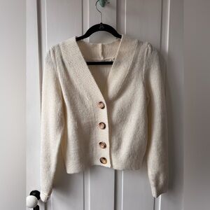 Bishop + Young cardigan with tortoise buttons. Size XS, never worn